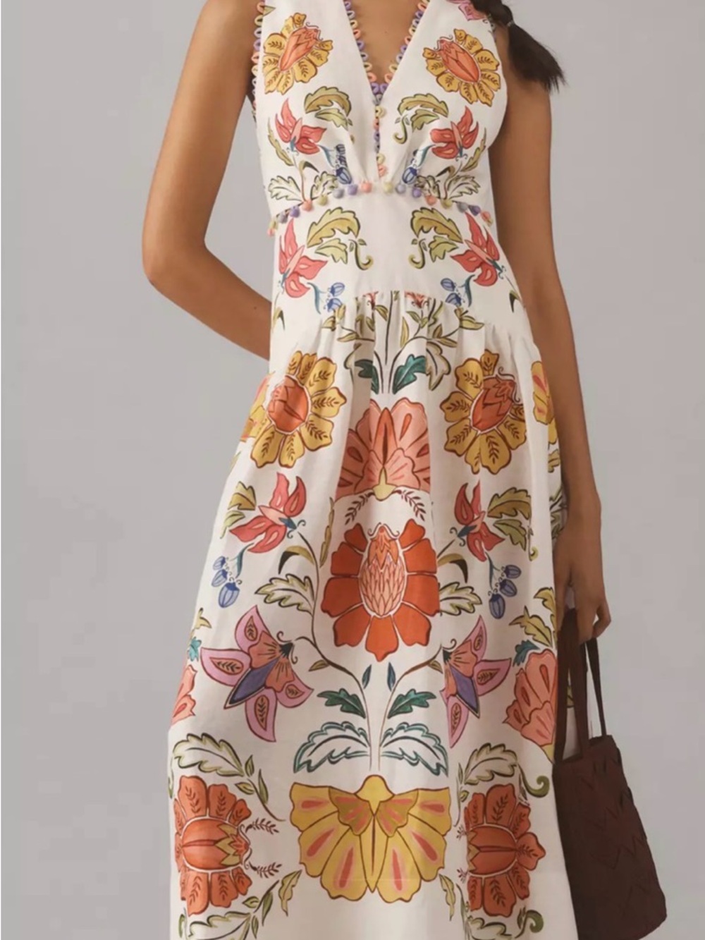 FARM Rio Cream Maxi dress floral insects